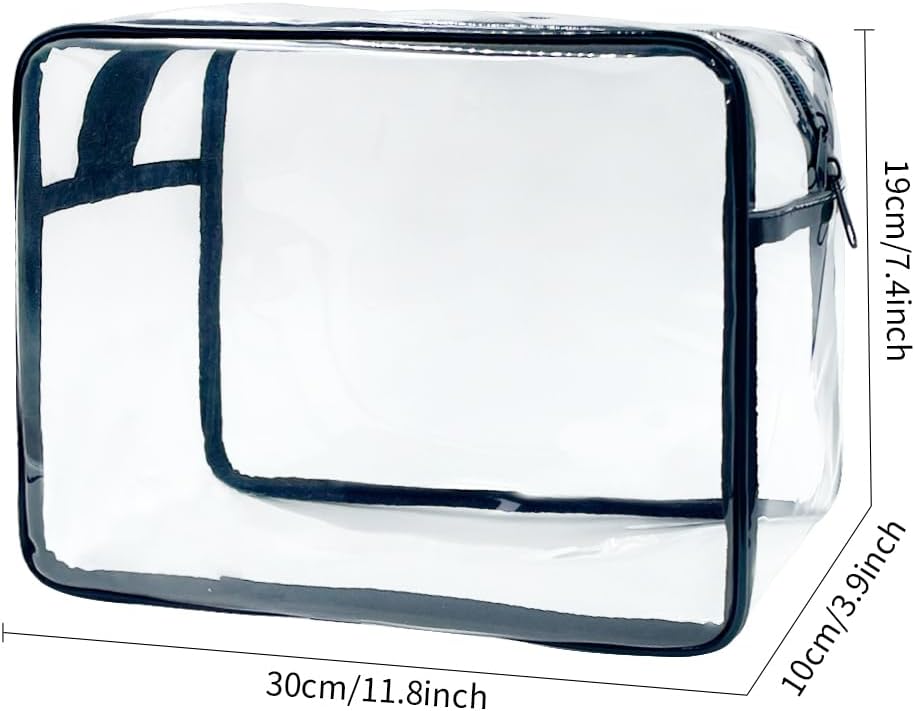 Clear Toiletry Bag, PVC Makeup Bag for Women, Spacious Transparent Cosmetic & Toiletry Pouch，Large Transparent Makeup Pouch for Travel (Clear)