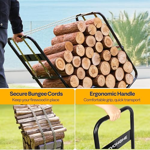 VIVOHOME Firewood Cart XL with 12.4