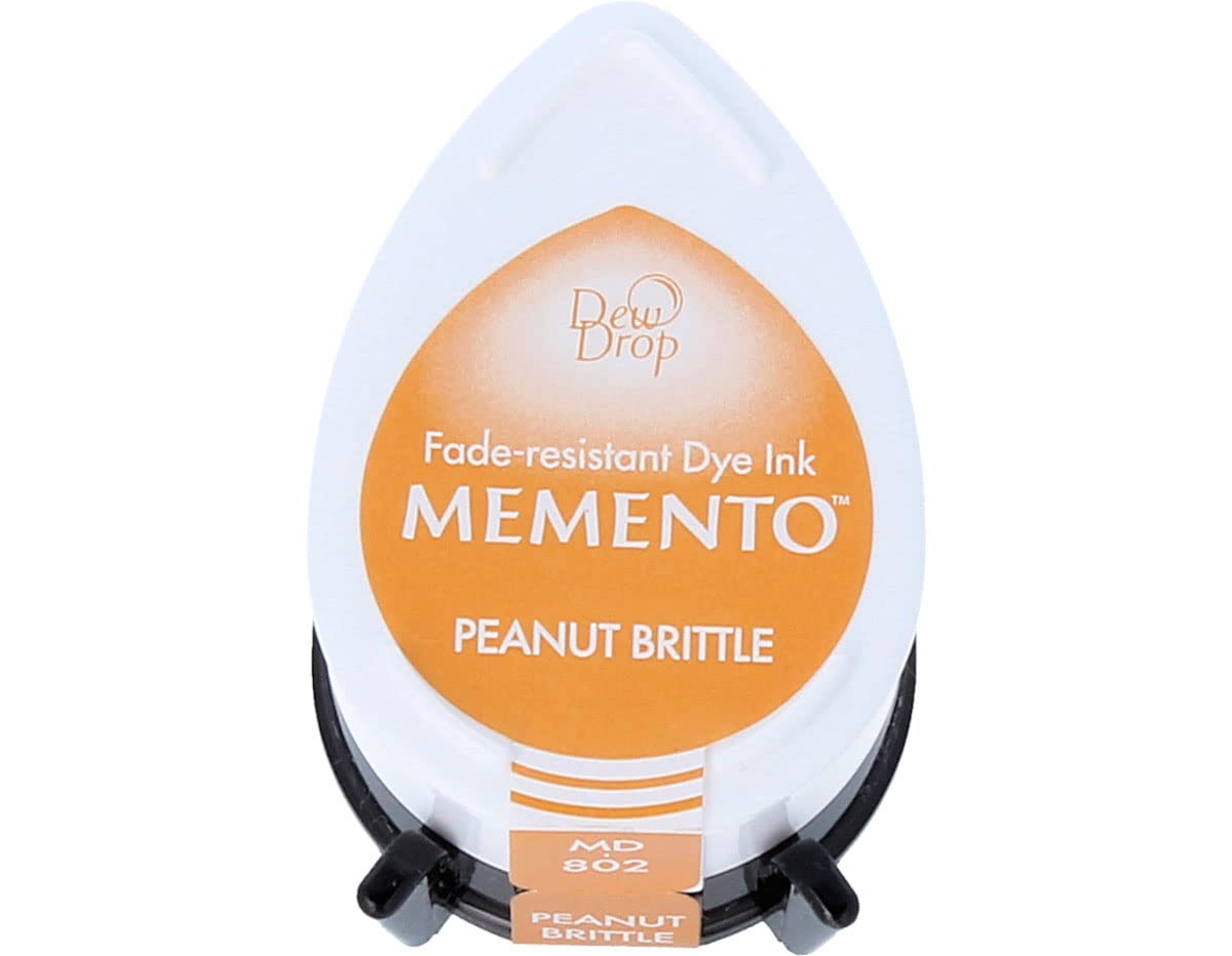 Tsukineko Memento Dew Drop Ink Pads for Stamping - Orange, Peanut Brittle - Small - Translucent - Waterproof, Archival - Embossing