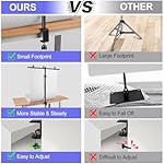 Small Backdrop Stand 3x3.3ft, Adjustable Photo Backdrop Stand Kit with 3 Clamps, Portable Background Stand Support for Parties Photoshoot, Table T-Shape Backdrop Banner Holder for Photography Paper - Image 5