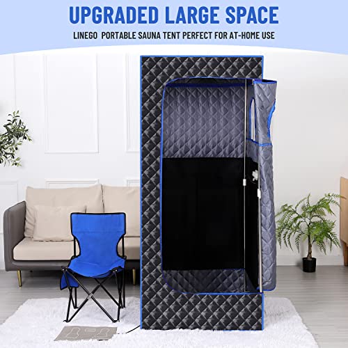 Linego Portable Infrared For Home Spa, Infrared Sauna Tent For Detox, One Person Sauna With Heating Foot Mat, Wired Controller And Portable Chair(Infrared Black) #TOP4