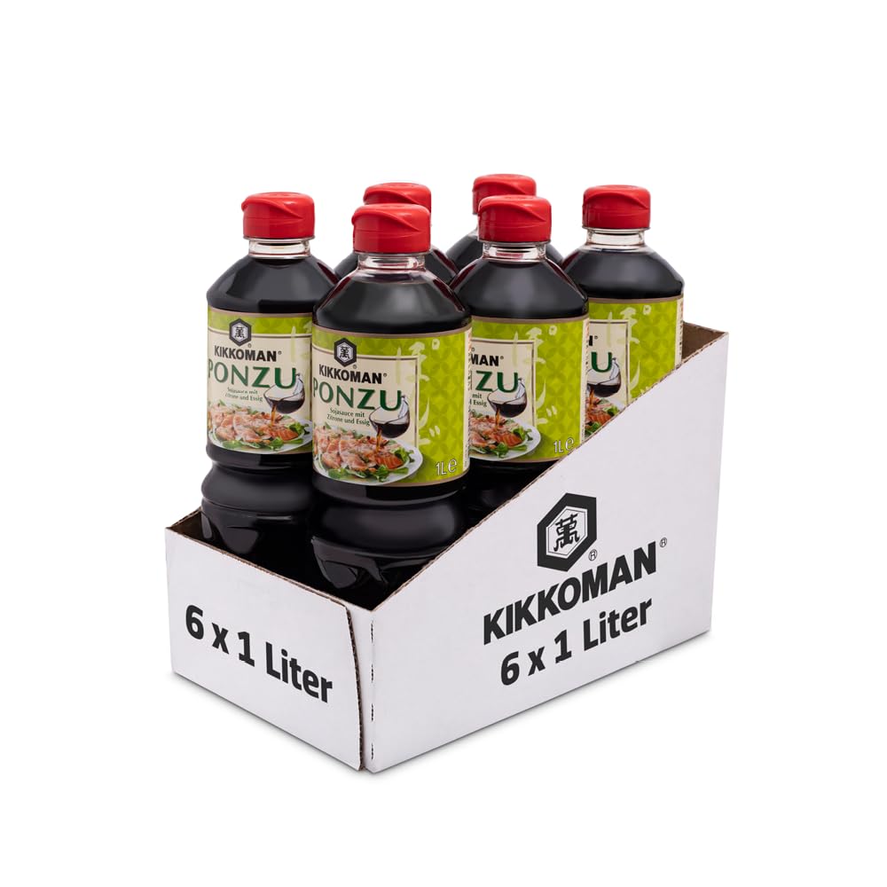 Kikkoman Ponzu Sojasauce | Citrus-Variante, 6x1L, 100% natürliche Inhaltsstoffe