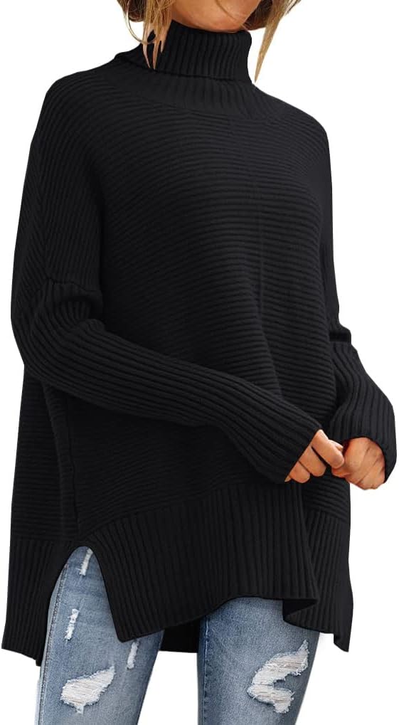 EFANTrendy Oversized Turtleneck Sweater for Women Long Knitted Cozy Pullover Sweaters