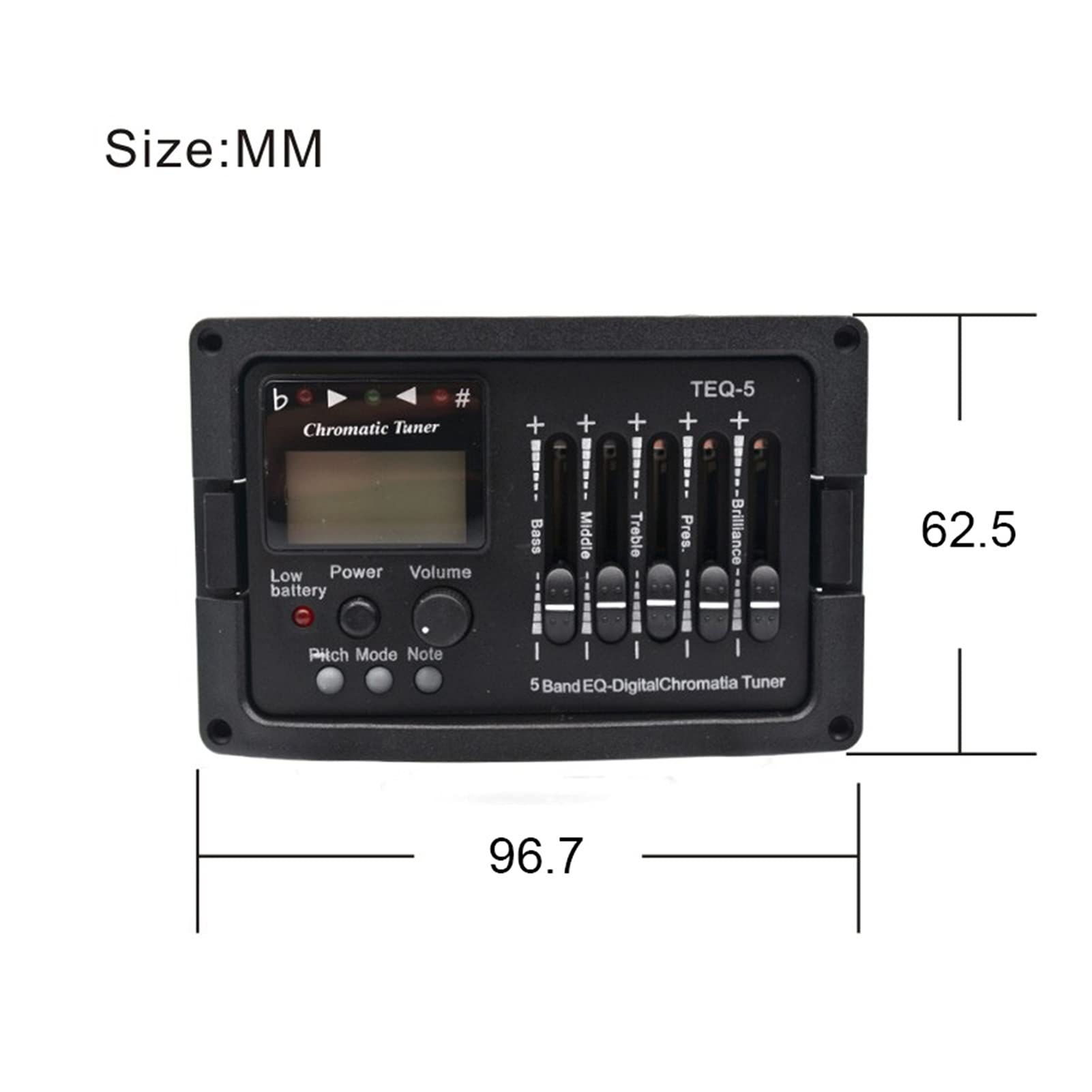 5 Band Acoustic Guitar Preamp EQ Equalizzatore Classico Guitar Acoustic Guitar Amplificatore Digitale Chromatia Blend Tuner Piezo Pickup Pickup