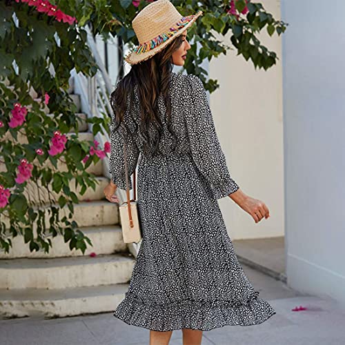 Nicticsi Abito Donna Fiori Elegante Vestito da