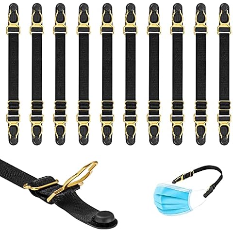 Mask Extender Strap,Mask Straps for Back of Head,Adjustable Face Mask Extender Strap Hook,Ear Protective, Mask Neck Strap Clip, Anti Slip Ear Strap Suitable for Children and Adult (20 Pcs) Cover