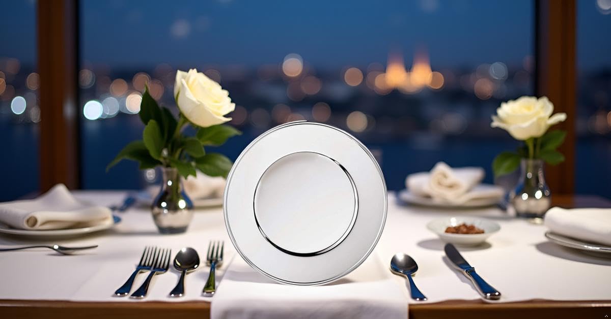 Platzteller Fadenmuster (D 33 cm) | Premium Silber Plated versilbert | Edles Tafelsilber | Top Verarbeitung