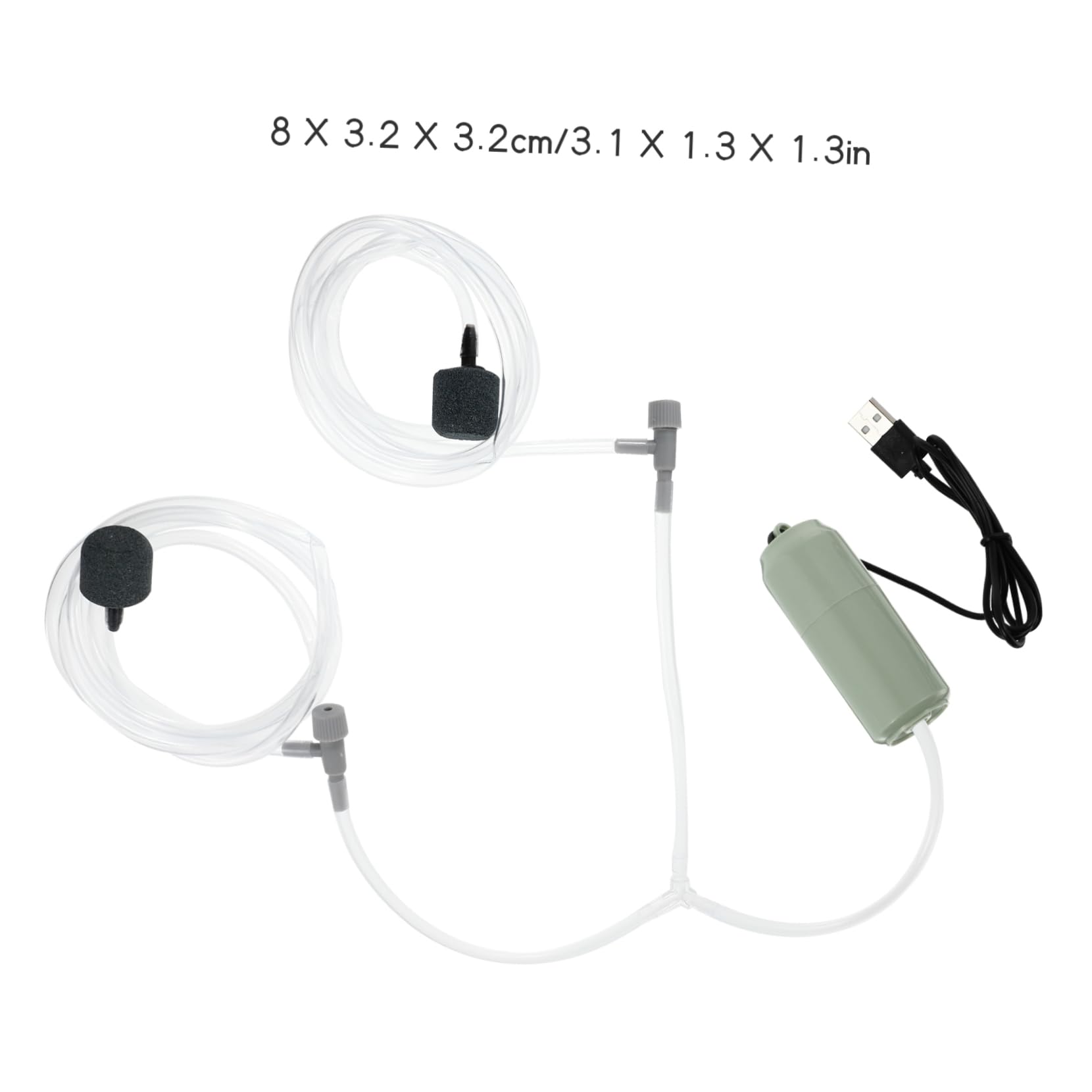 GALPADA 1Set USB Oxygen Pump for Fish Tank Lightweight Aquarium Easy Installation Dual Outlet Design for Indoor Aquariums and Fish Tanks Portable