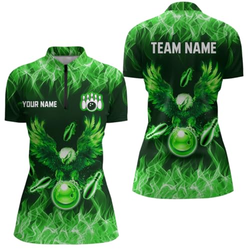 Eagle Flame Custom Bowling Team Shirts for Men and Women Bowling League Bowling Polo Shirt and Bowling Quarter Zip Shirt4