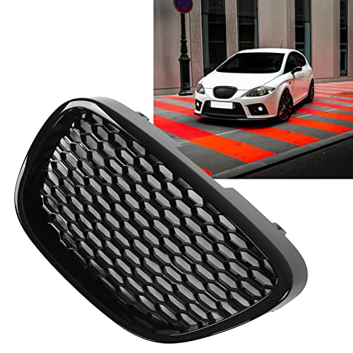 1133007,Rejilla de Malla de Parachoques,Rejilla Delantera de Coche Negra Brillante,Resistente Al Agua,Resistente Al Desgaste para Reparación,Reemplazo para Seat MK2 1P 05 09