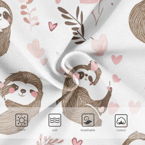 Wusikd Cute Sloth Girls' Underwear Cotton Pink Hearts Girls Briefs Soft Toddler Underwear 2T3