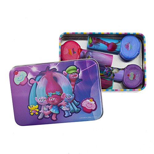 Townley Girl Dreamworks Trolls Best Shimmery, Shiny Nail Polish Kit, with Carrying Tin, 4 pack
