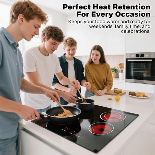 GRACEALL 4 Burner Infrared Hob, 60CM Electric Cooktop - Image 9