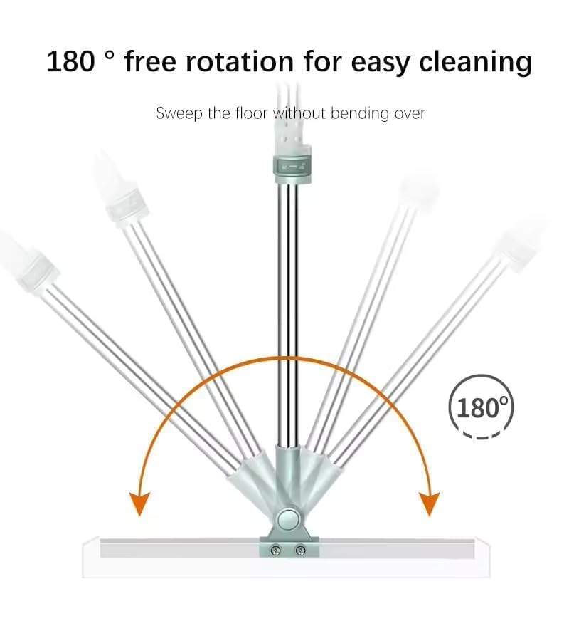 Image of 50 CM Wide Heavy Duty Floor Wiper for Bathroom & Home Cleaning 110 CM Long Adjustable Handle Silicone Floor Squeegee 180 Rotating Water Wiper for Tiles, Marble & Glass (X-Large)