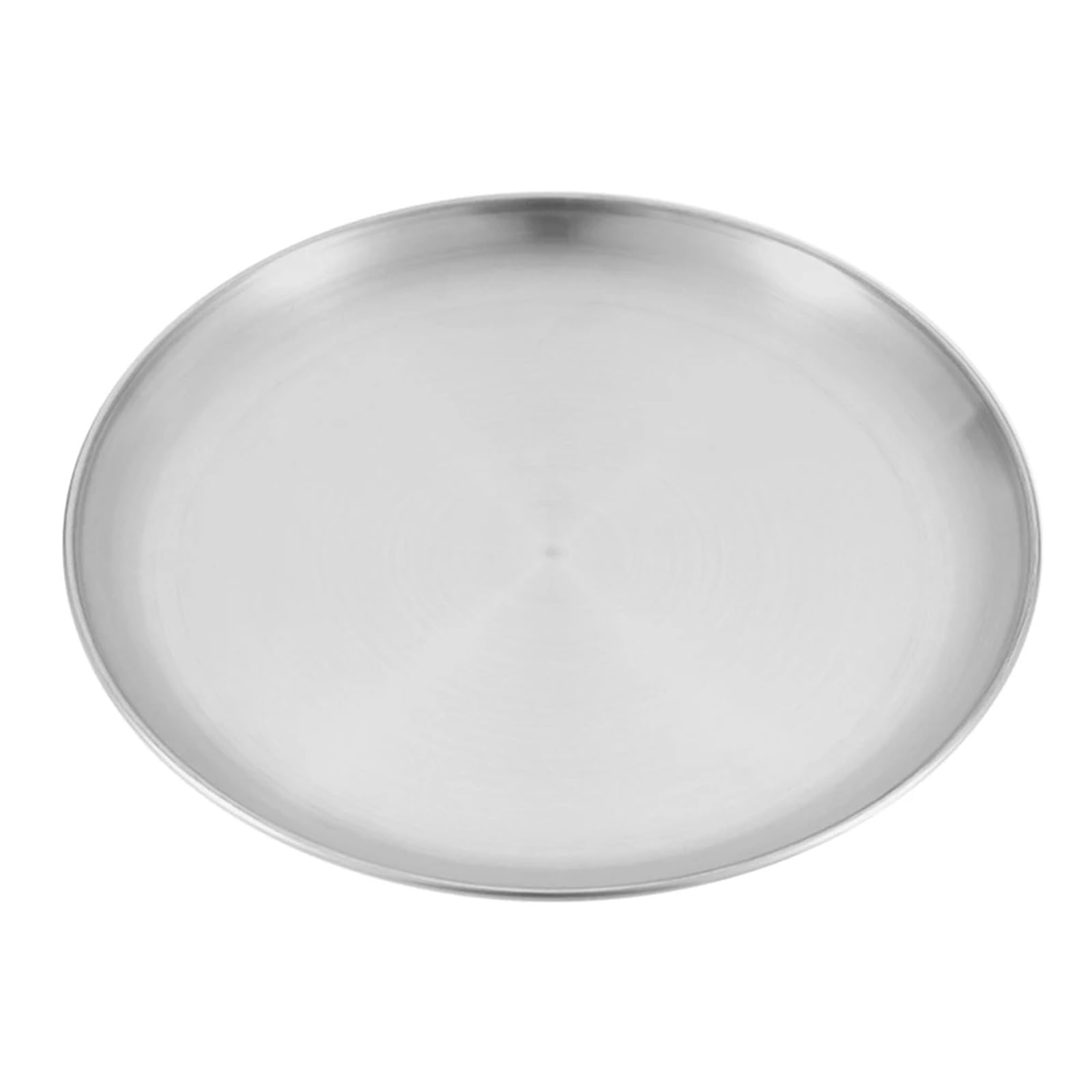 Bandeja de Servicio de Acero Inoxidable Platos de Acero Inoxidable, vajilla Metal Reutilizable, Platos Redondos for Acampar al Aire Libre, Senderismo y Picnic(Diameter 26cm)