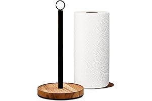 Paper Towel Holder Countertop,Solid Acacia Wood with Thick Metal Base,Wooden Paper Towel...