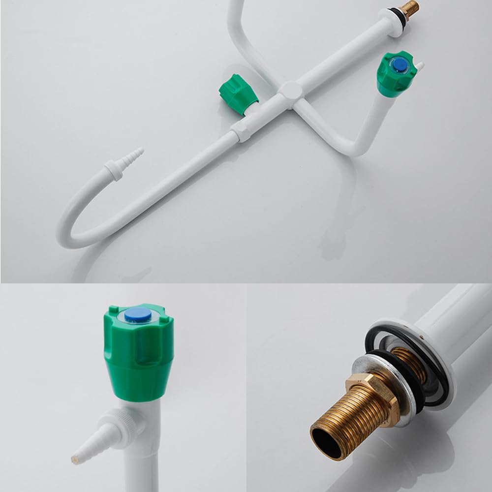 Grifo De Laboratorio De Tres Caños Con Ducha De Enjuague Previo Giratorio De 360 Grados, Núcleo Totalmente De Cobre Recubierto De Resina, Adecuado Para Laboratorios, Escuelas Y Hospitales