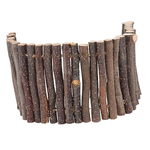 YARNOW 1個 木製 フェンス エンリッチメント フェンス ハムスター ゲート ナチュラル 隠れ家 用 モルモット ピッグ おもちゃ 囲い ハムスター ケージ プラットフォーム 丸太 バリア