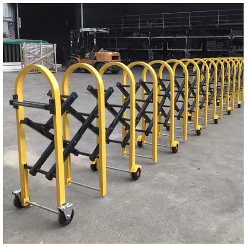 Barricade rétractable en métal rouge 1,5x2m à roues pour contrôle