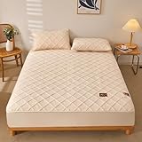 JIANINGHOME Matratzenschoner 180x220,Gebürstete Mikrofaser Spannbetttuch