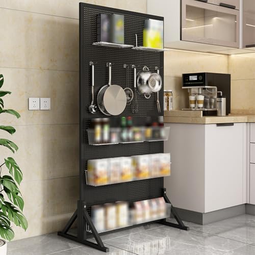 Metalowa tablica z haczykami stojący stojak ekspozycyjny do supermarketów, magazynów, warsztatów, wszechstronne rozwiązanie do przechowywania narzędzi i materiałów eksploatacyjnych