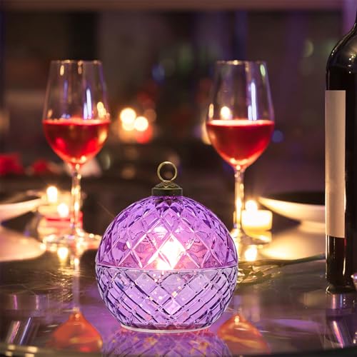 Image of WNP Glass Flameless LED Candles Battery Operated Flickering Jar Lights for Halloween Christmas Home Decor Perfect as Birthday Gift for Her Wife Girlfriend Anniversary Present and Party Decoration
