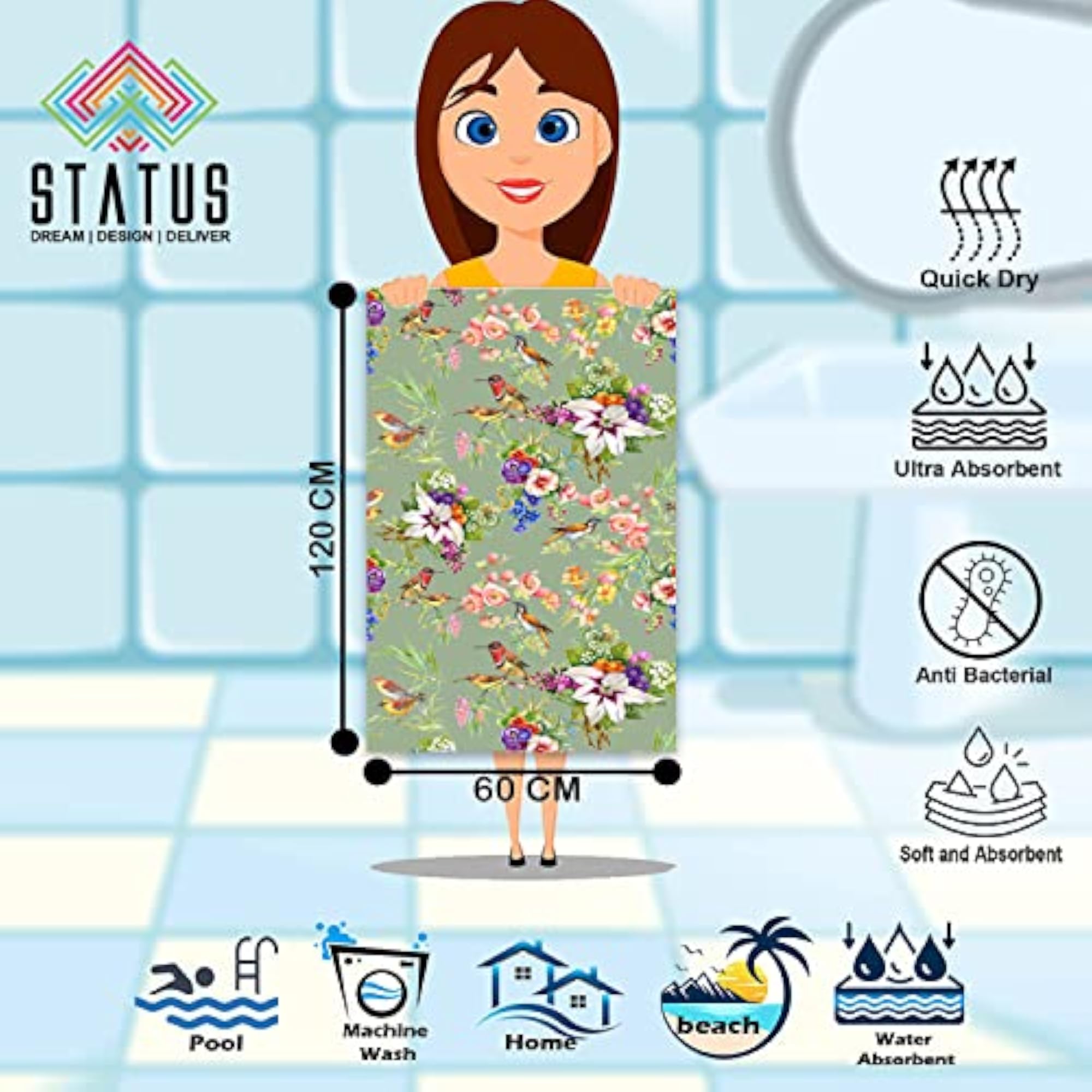 3D Printed Bath Towel for Travel and Beach Use