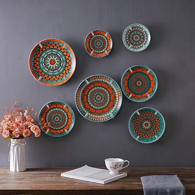 4 Pack Plate Hangers for The Wall, 6/8/10/12 Inch Plate Wall Holder Stainless Steel W-Shaped Plate Hooks Vertical Dish Display Wall Mount for Decorative Plates Antique Arts (Silver)