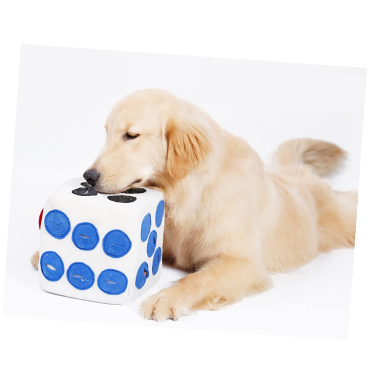 Toddmomy Distributeur De Croquettes Anti-étranglement pour Animaux Jouet Olfactif Forme De Dé Alimentation Lente pour Chien
