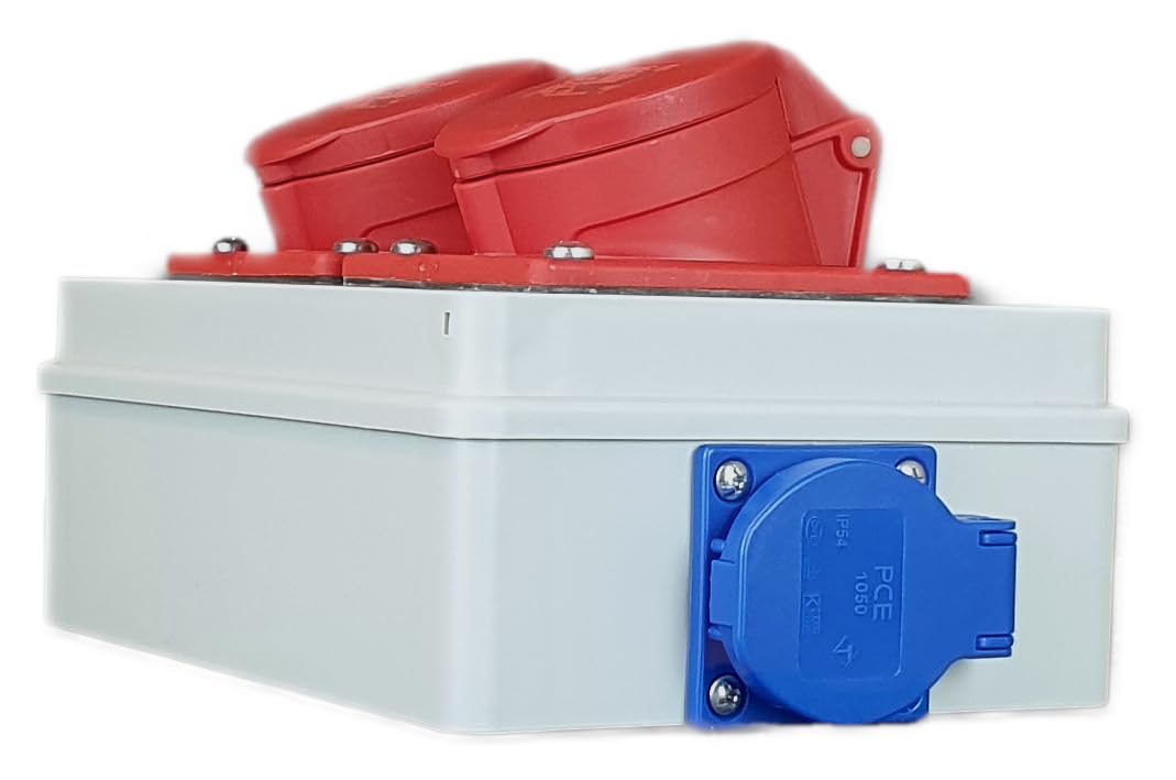 RoadEu Enchufes de Pared 2x Schuko 230V 2x CEE 16A Distribuidor de Corriente