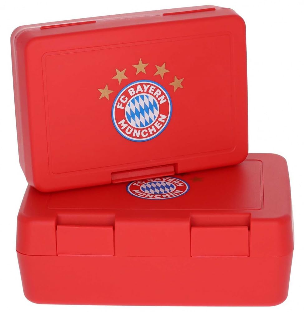 FC Bayern München Brotdose - 5 Sterne - 2er-Set Brotbüchse | Rot | Frühstücksbox FCB