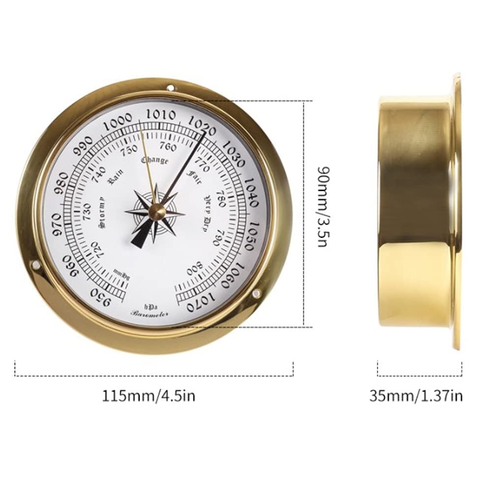 Horloge De Marée En Laiton 98 Mm – Instrument Nautique Silencieux, Décoration Murale Pour Bateau
