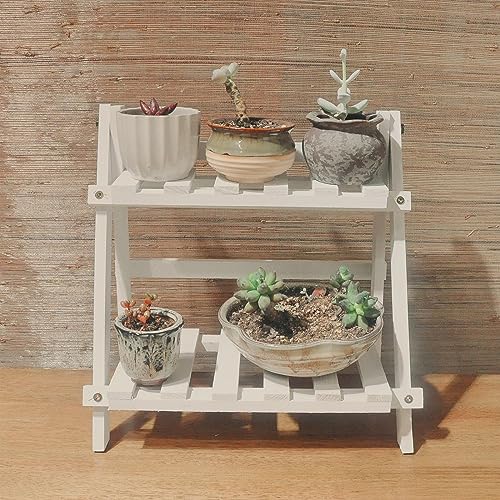 OWKAY Holzbalkon-Blumenständer, Wohnzimmer, Pflanzenregal,...