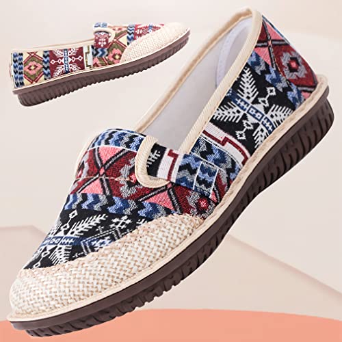 Image of Women's Casual Canvas Loafer Slip On Lightweight Comfort Travel Walking Espadrille Flats Shoes