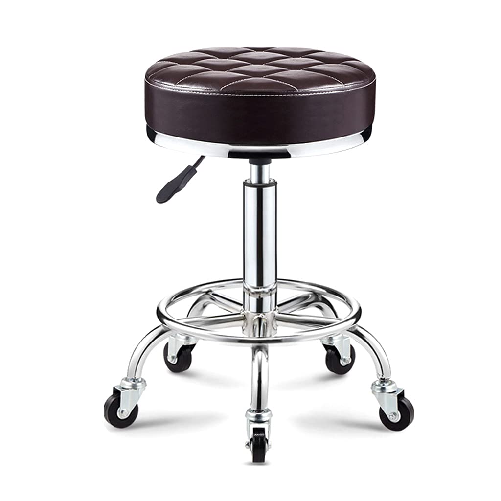 GTHTUHFD Adjustable Height Swivel Stool Round Rolling Stool, Office Stool Drafting Shop Stools Chair With Wheels And Wider Round Seat For Salon Spa Esthetician Studio Black,Black