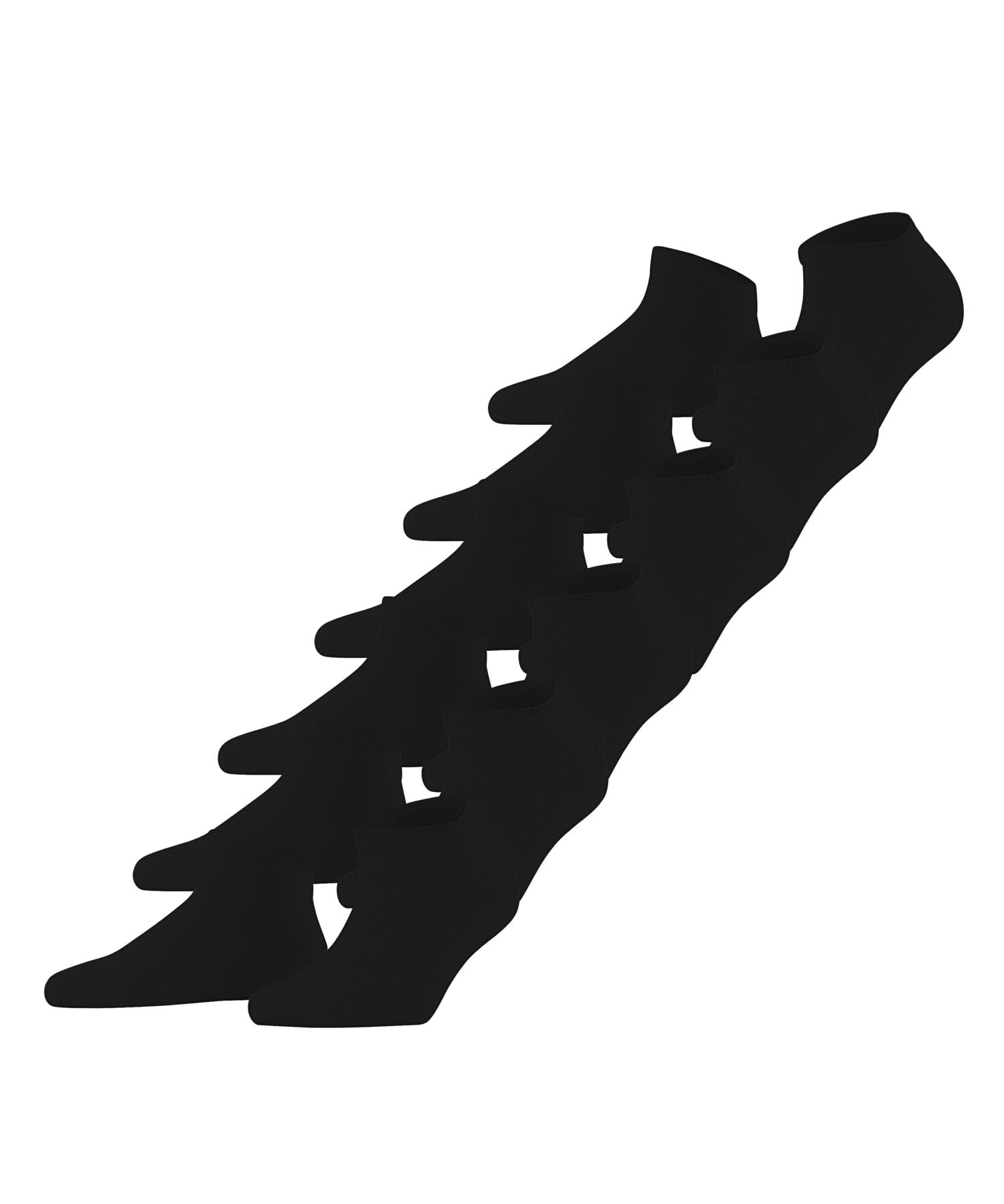 Falke Women's Black 3000 Happy Multipack W Sn Cotton Low-Cut Plain 6 Pairs Trainer Socks, 2.5-5