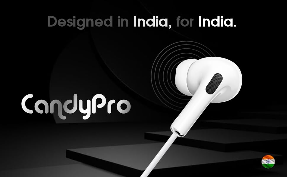 Image of Candytech HF-24 Wired Type C Earphones with in Line HD Mic, Powerful Audio, 14.2mm Driver, Unique Earbuds Design, TPE Anti Tangle Wire, in line Controls, Wide Compatibility(White)