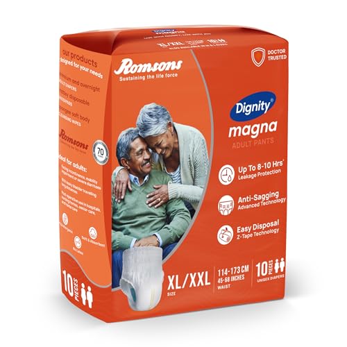 Image of DIGNITY Magna Pant Style Adult Diapers - XL /XXL (10 Pieces) With Wetness Indicator and Leakage Protection Upto 8-10 Hrs.