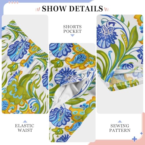 J JOYSAY Floral Foliage Artwork White Pajamas Pants Soft Long Pajama Bottoms Lounge Sleep Pants Size S-XL4