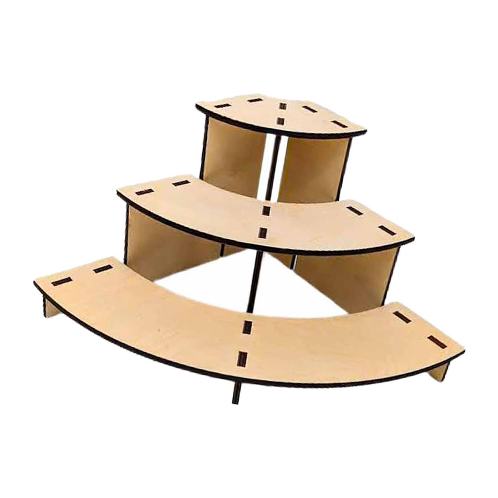 perfk Présentoir de table à 3 niveaux en bois pour cupcakes, étagère d'angle décorative pour comptoirs, salons, desserts, savons