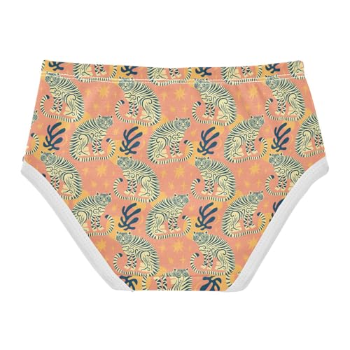 Girls' Underwear Retro Tiger Cotton Stretch Comfort Toddler Panties2
