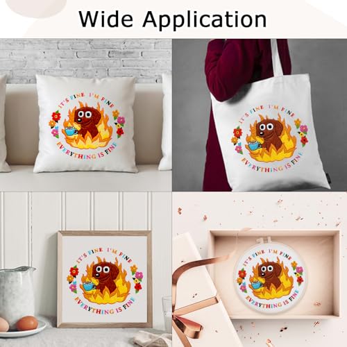 Image of Nuberlic Cute Dog Embroidery Kits for Beginner Adults Cross Stitch Kit with Funny Animal Pattern Include Cloth Hoops Threads Needles