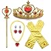 TPMG Princess Tiara Crown Wand Gloves Jewelry Accessories for Little Girls Halloween Dress Up Costume, Belle Gold