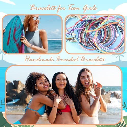 Long tiantian String Bracelets for Women Gifts Trendy Stuff Friendship Bracelets Waterproof Summer Ankle Bracelets Outfits Adjustable Wave Surfer Beach Bracelets Stocking Stuffers3