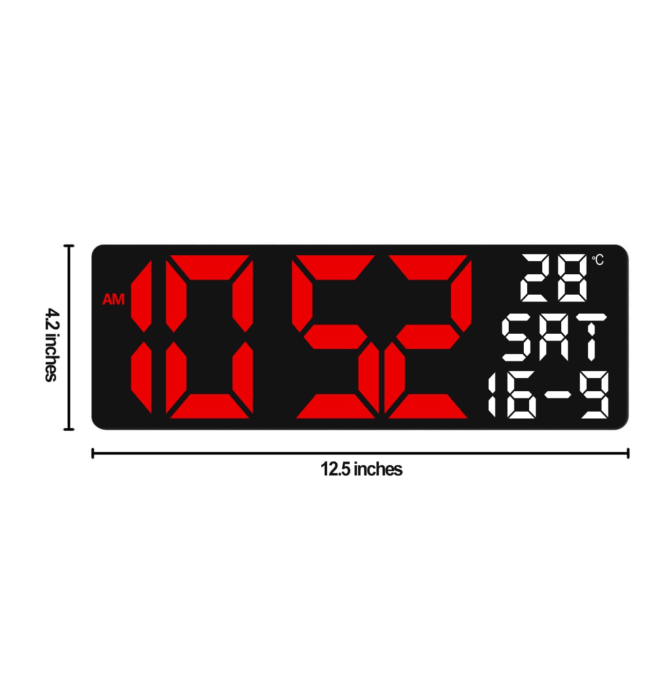 Buy LED Digital Clock, 2 Set Alarm Date Temperature Week Display