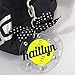 Softball Neon Yellow Bag Tag on Clear Acrylic Personalized with Your Name and Colors