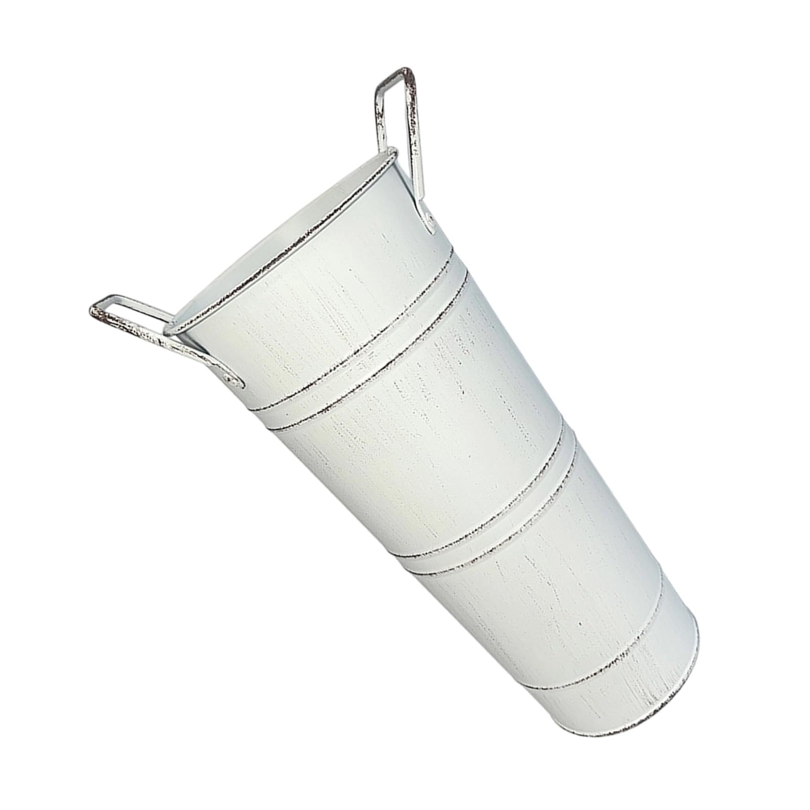 Galvanized Metal Vases for Flower Farmhouse Decorative Flower Bucket with Handle Rustics French Tin Planter Bucket Galvanized Vases for