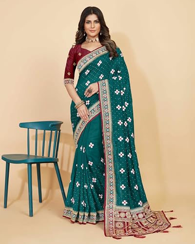 Image of Jaanvi fashion Women's Pasapalli Design Sambalpuri Silk Saree with Swarovski Work & Blouse Piece