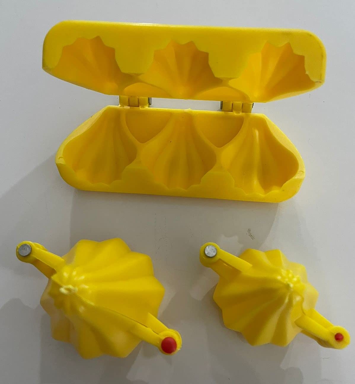 STACKRAID 2 Pieces Plastic Modak Mould 1 Silicone 5 Cavity Modak Mould (Modak Plastic Mould Combo)