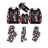 Zilosconcy Weihnachtsanzug Baby Familie Family Schlafshirt Sweater Nachtwäsche Homewear Weich Weihnachts Weihnachtspyjama Pullover Xmas Christmas Pulli Schlafanzughose Kid